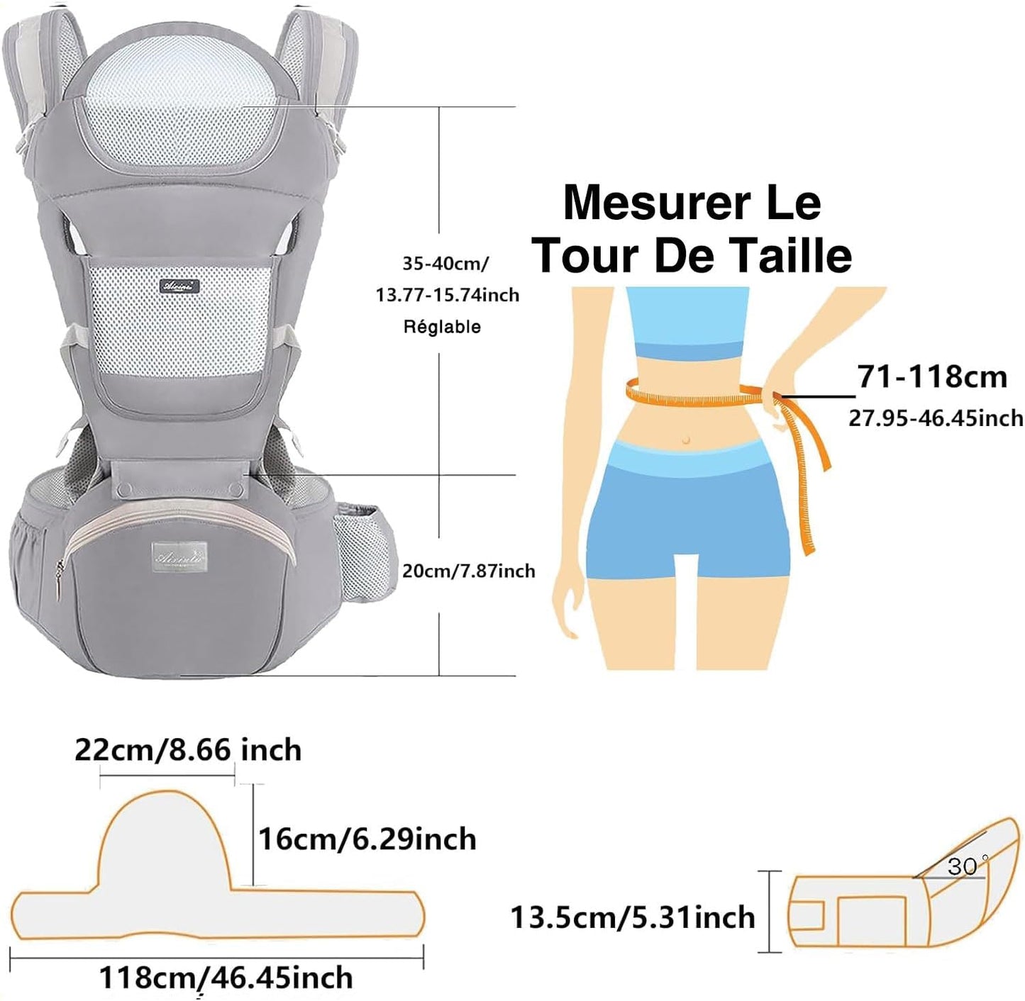 porte bebe ajustable